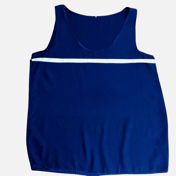 Navy Blue Women Sleeveless Top and Elastic Wasit Pleated Swing Silk Skirt Silk S - Picture 3 of 10